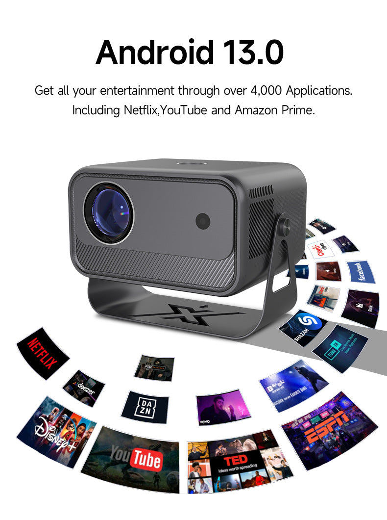 Home 4K HD Electric Focus Projector