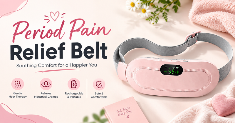 Period Pain Relief Belt: Portable Design, Heat Settings & Rechargeable Options