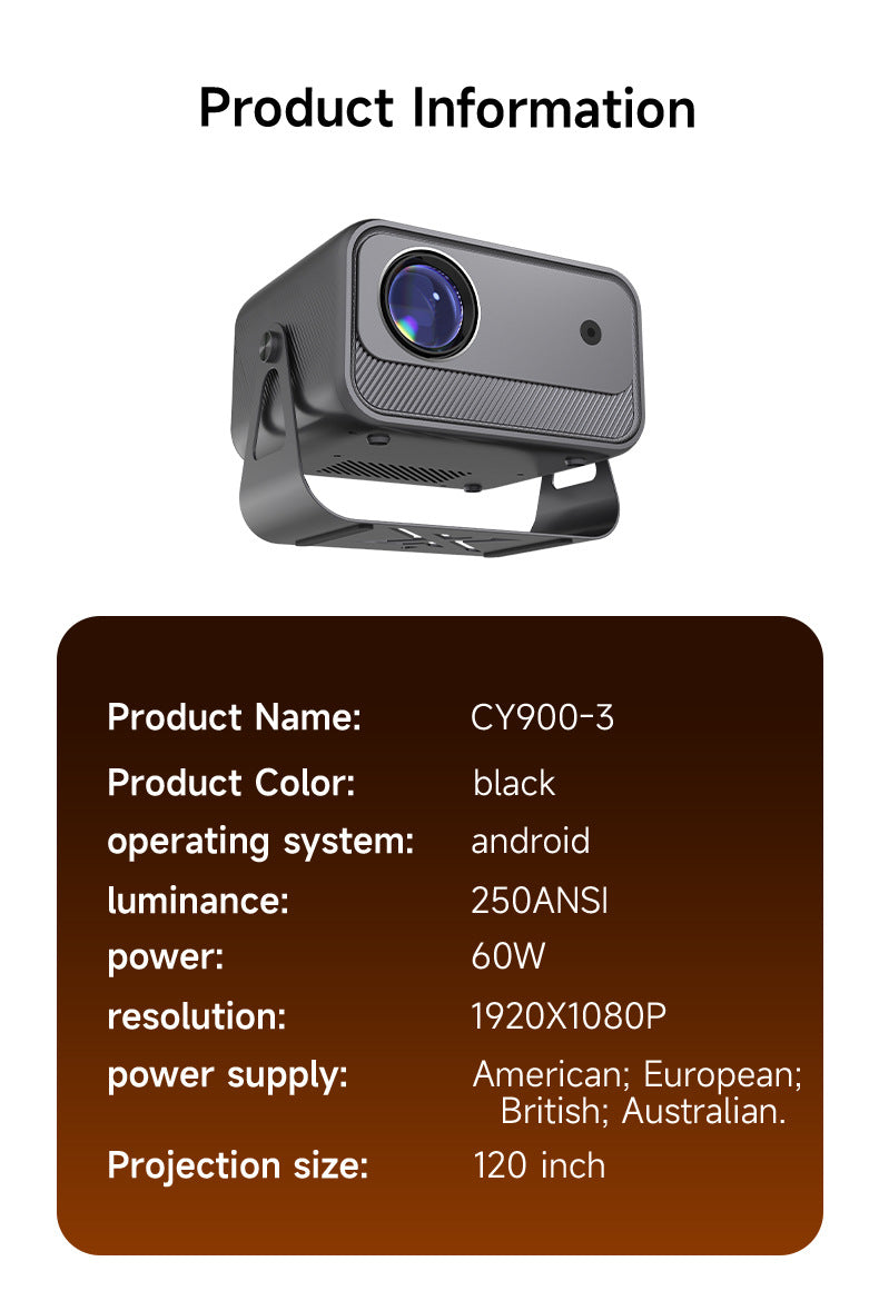 Home 4K HD Electric Focus Projector