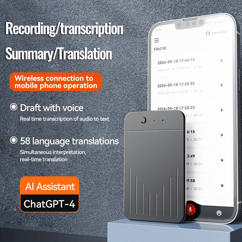 Single-button AI smart voice recorder