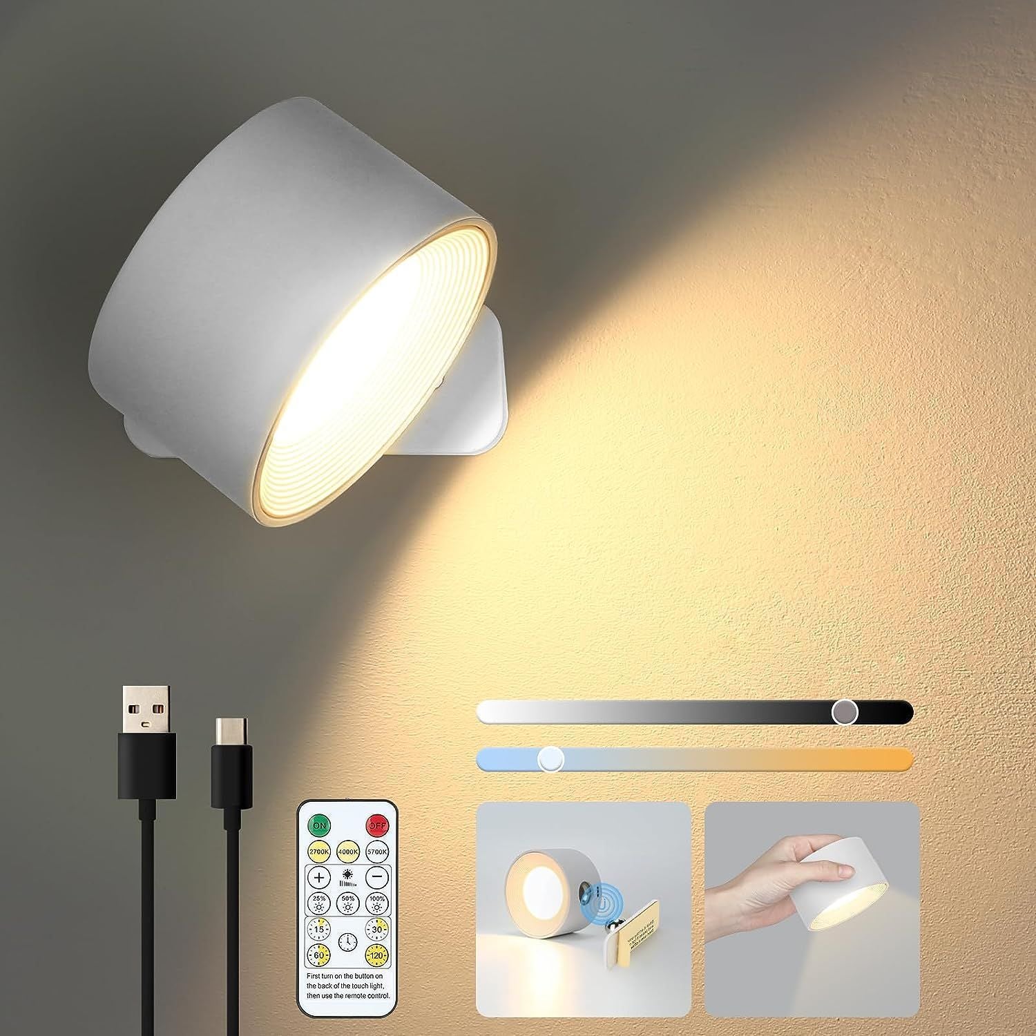 USB charging wall lamp
