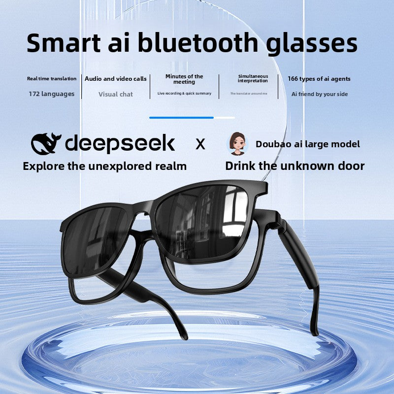 AI Bluetooth Glasses with Translation and Music Features