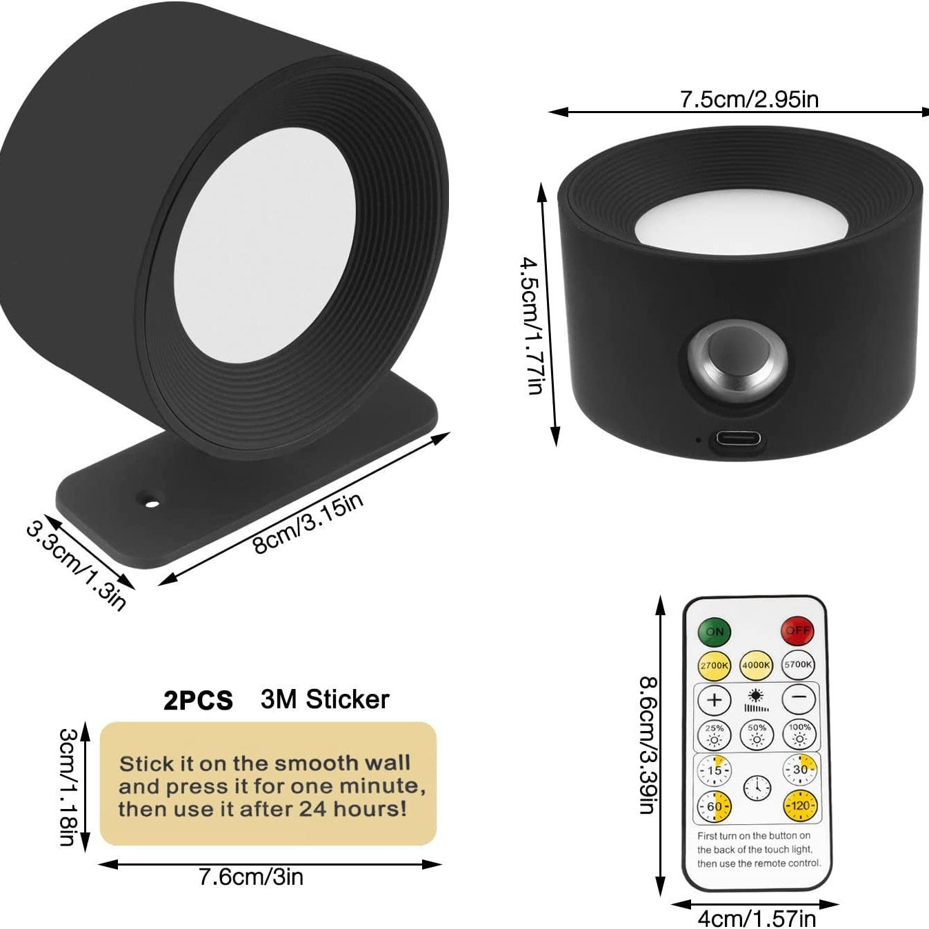 USB charging wall lamp