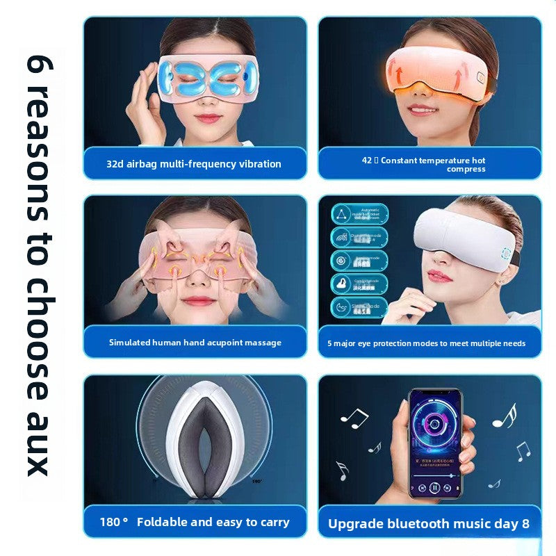 Smart Eye Massager with Steam and Bluetooth