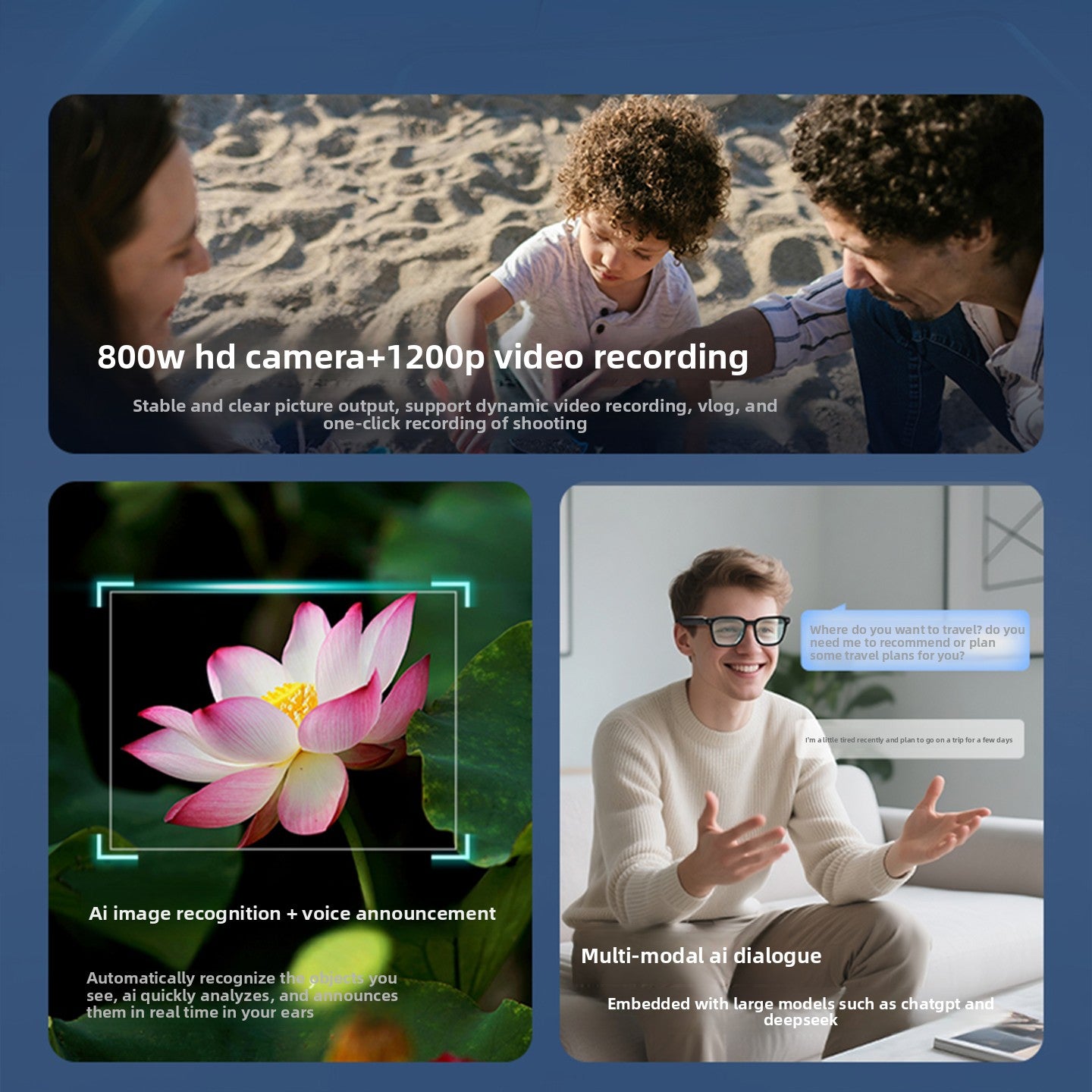 Bluetooth Smart Glasses with Voice Translation