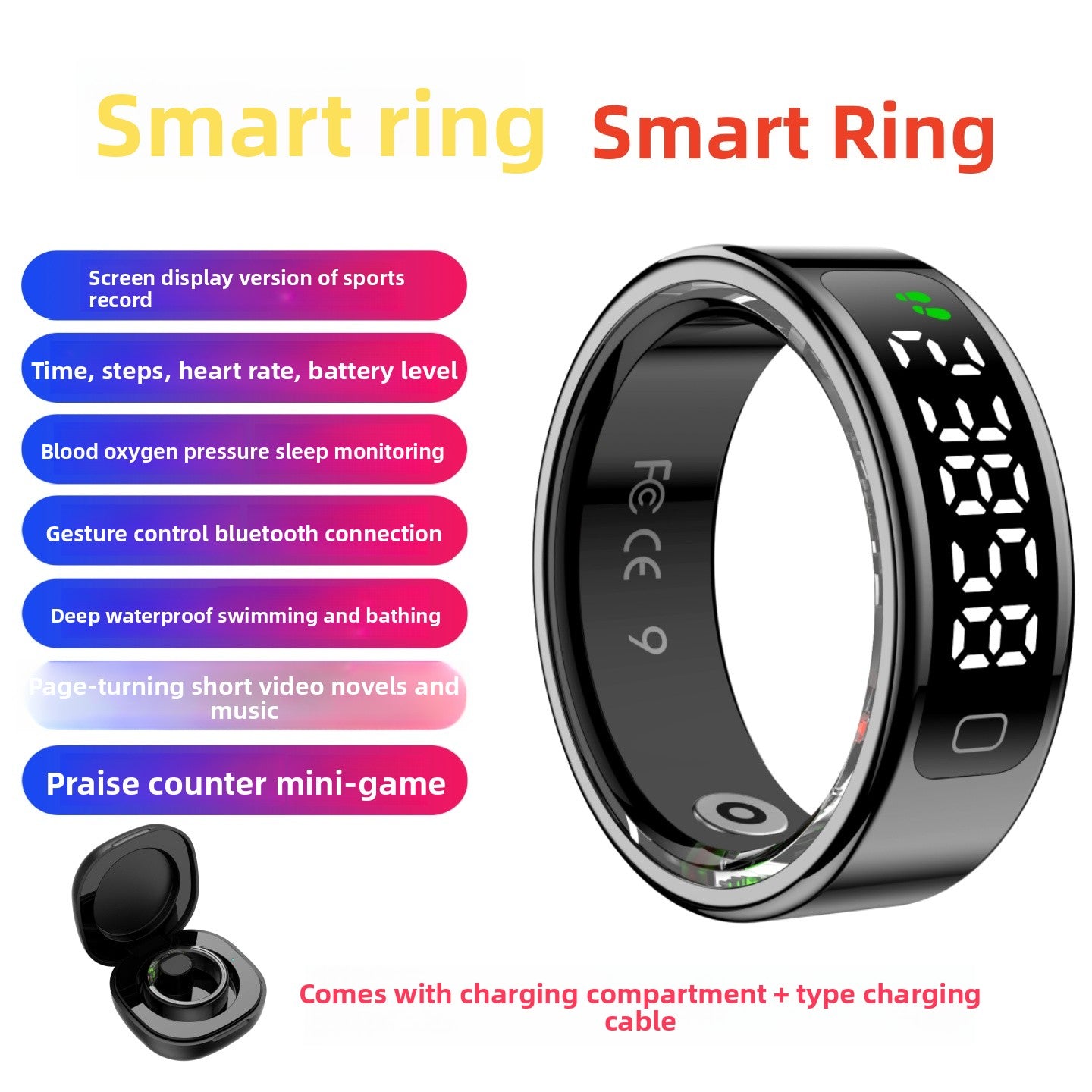 Smart Ring Health Monitor with Bluetooth Connectivity