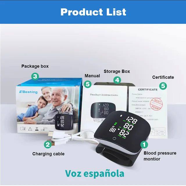Touch D Screen Digital Wrist Blood Pressure Monitor Smart