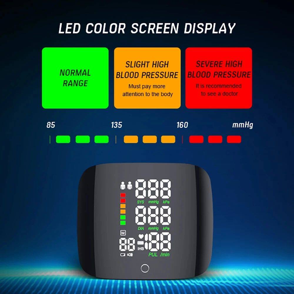 Touch D Screen Digital Wrist Blood Pressure Monitor Smart