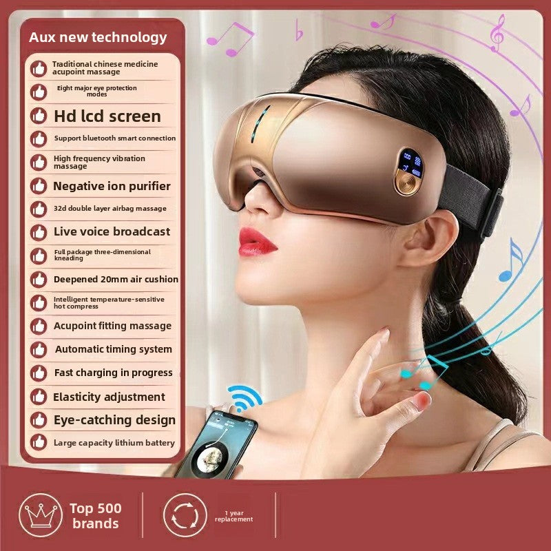 Smart Eye Massager with Steam and Bluetooth